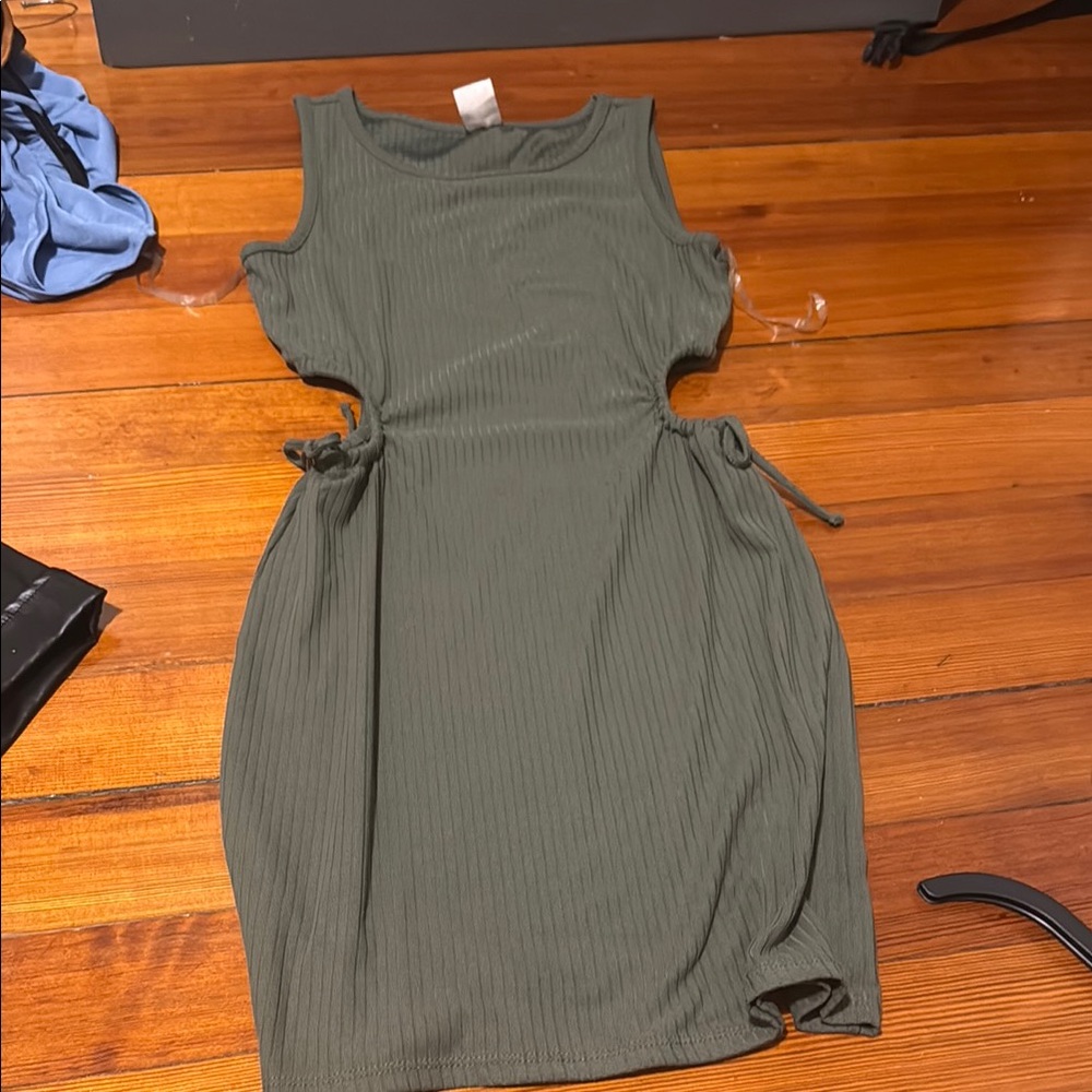No Boundaries Green Bodycon Mini Dress Halter Sleeveless